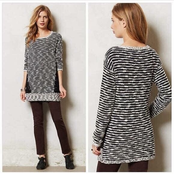 {Anthro} Moth Staccato Stripe Tunic - Picture 1 of 2